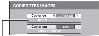 PANASONIC DMR-E65 - Copie de toutes les images fixes d'une carte sur DVD-RAM—COPIER TTES IMAGES - 1