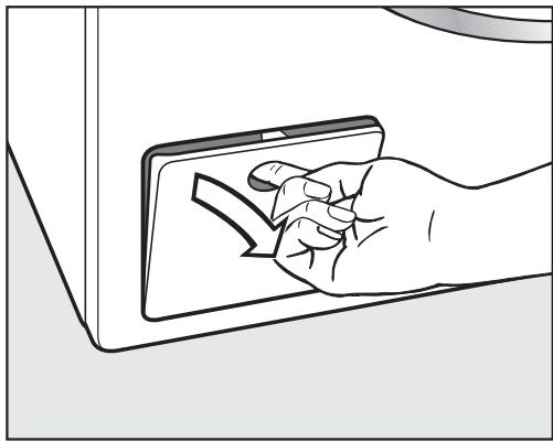 MIELE DA9091WGR - Déverrouillage manuel deporte en cas de vidange obstruée et/ou de panne de courant - 1