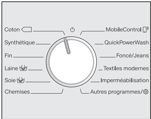 MIELE DA9091WGR - Sélection d'un programme standard avec le sélecteur - 1