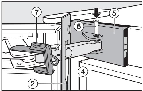 MIELE KWTN 14826 - Remonter l'amortisseur de fermeture de portedu haut : - 4