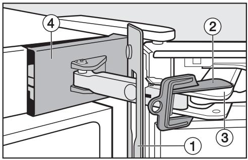 MIELE KWTN 14826 - Retirer l'amortisseur de fermeture deporte du haut : - 2