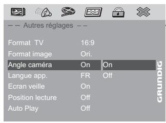 GRUNDIG GDP7700 - Affichage de l'angle de laamera - 1