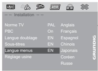 GRUNDIG GDP7700 - Sélection de la langue des sous-titres - 1