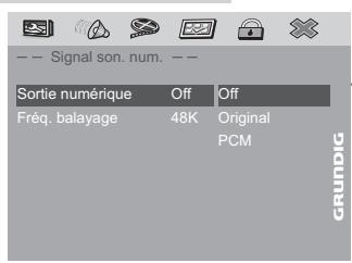 GRUNDIG GDP7700 - Sélection de la sortie numérique - 1