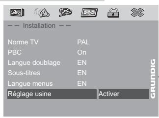 GRUNDIG GDP7700 - Rétabir le lecteur de DVD à son état initial - 1