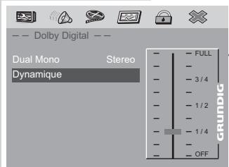 GRUNDIG GDP7700 - Activation/désactivation de la dynamique (gamme de volume) - 1