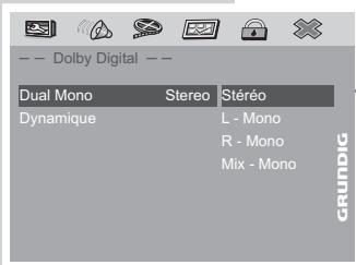 GRUNDIG GDP7700 - Selection stereo/deux langues, mono - 1