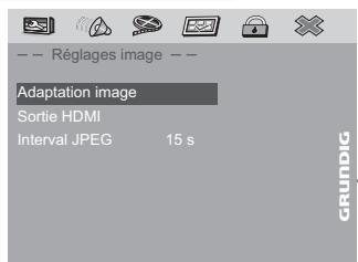 GRUNDIG GDP7700 - Réglage des paramètres d'image du téléviseur - 1