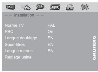 GRUNDIG GDP7700 - Réglages de la langue - 1