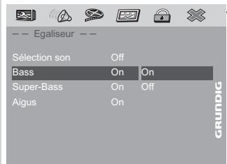 GRUNDIG GDP7700 - Réglage des effets sonores - 1