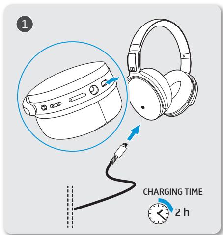 SENNHEISER HD4.50BTNC - Charger la batterie du casque - 1