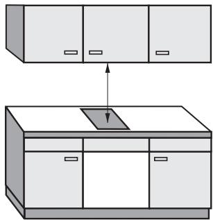 MIELE CS 1222-I - Distance de sécurité par rapport aux meubles supérieurs - 1