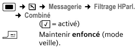 SIEMENS Gigaset iSL5 - Activation/désactivation permanente du filtrage - 1
