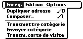 PALM Zire71 - Menu Enreg. - 1