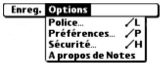 PALM Zire71 - Menu Options - 1