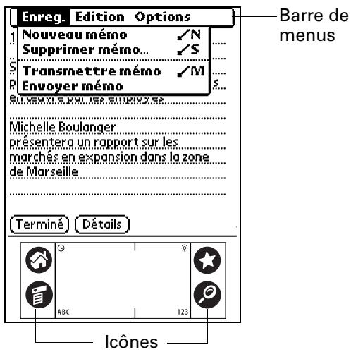 PALM Zire71 - Composants de l'interface de l'ordinateur de poche - 1