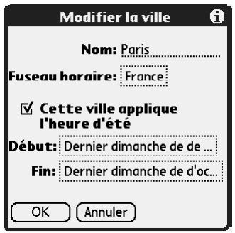 PALM Zire71 - Pour ajouter une ville : - 1