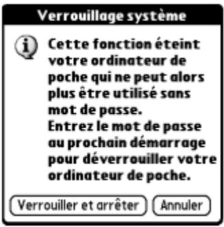 PALM Zire71 - Pour verrouiller et eteindre manuellement votre ordinateur de poche : - 2