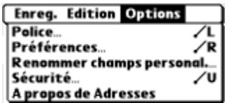 PALM Zire71 - Menu Options - 1