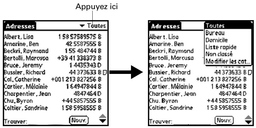 PALM Zire71 - Pour définit une nouvelle catégorie : - 1