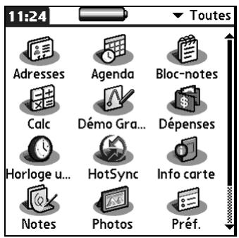 PALM Zire71 - Pour ouvrir une application sur l'ordinateur de poche : - 1