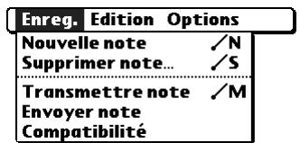 PALM Zire71 - Menu Enreg. - 2