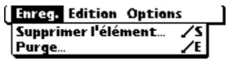 PALM Zire71 - Menu Enreg. - 1