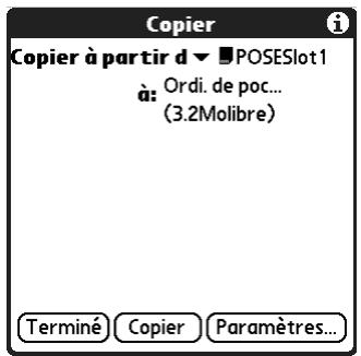 PALM Zire71 - Pour copier une application depuis une carte d'extension : - 1