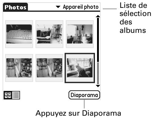 PALM Zire71 - Pour lancer un diaporama : - 1