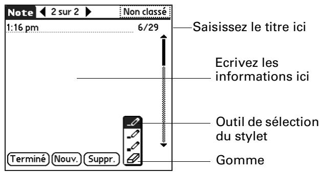 PALM Zire71 - Pour creer une note : - 1