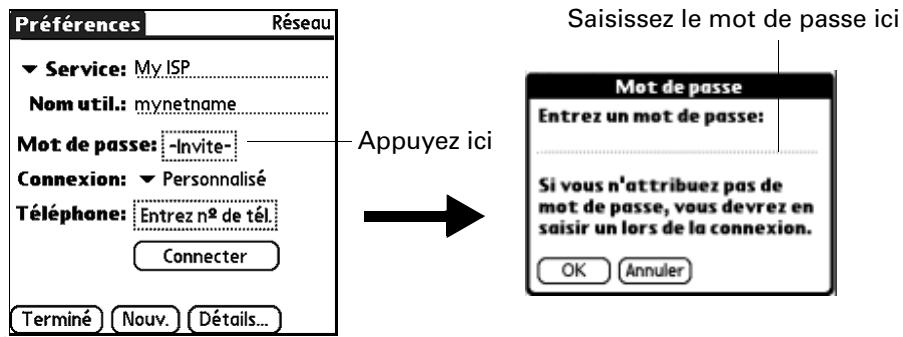 PALM Zire71 - Pour saisir un mot de passer : - 1