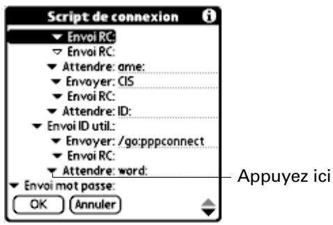 PALM Zire71 - Pour creer un script de connexion : - 1