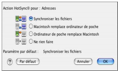PALM Zire71 - Pour restaurer vos données à partir d'un Macintosh après une réinitialisation matérielie : - 1