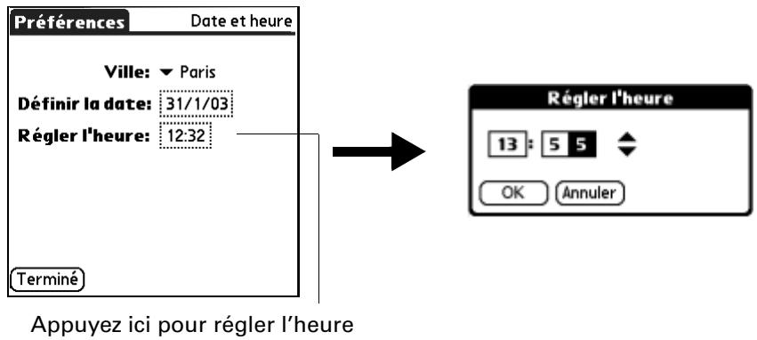 PALM Zire71 - Pour paramétrer l'heure : - 1