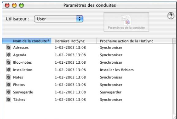 PALM Zire71 - Pour personnelier les paramètres de l'application HotSync sur Macintosh : - 1