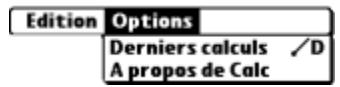 PALM Zire71 - Menu Options - 1