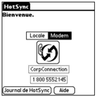 PALM Zire71 - Pour effectuer une opération HotSync réseau : - 1
