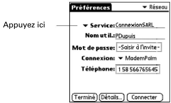 PALM Zire71 - Pour préparer votre ordinateur de poche en vue d'une opération HotSync réseau : - 3