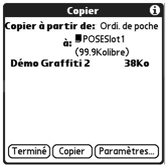 PALM Zire71 - Pour copier une application dans une carte d'extension : - 1
