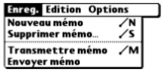 PALM Zire71 - Menus Enreg. - 2