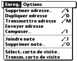 PALM Zire71 - Menu Enreg. - 2