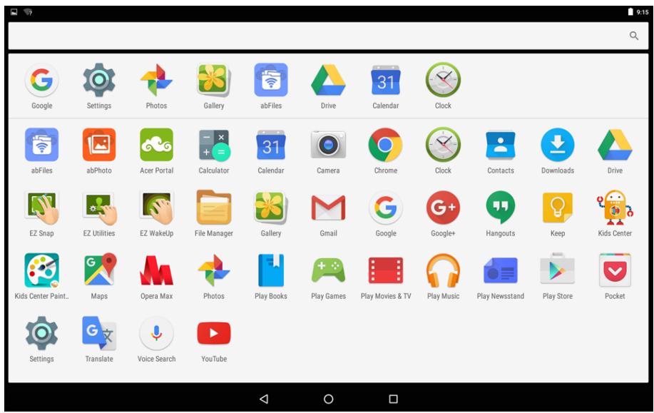 ACER A3-A40-N6VP - La liste d'applications - 1