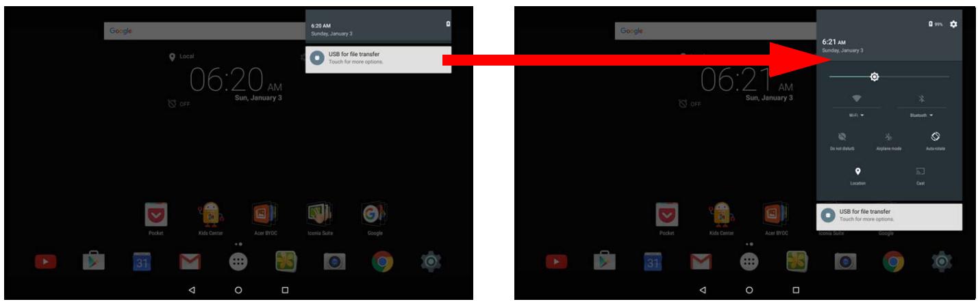 ACER A3-A40-N6VP - Zone de statut et de notification - 2