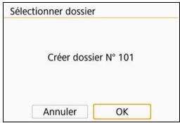 CANON 800D - Sélectionnez [Créer dossier]. - 1