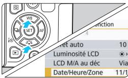 CANON 800D - Dans l'onglet [♀2], Sélectionnez [Date/Heure/Zone]. - 1