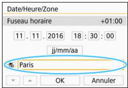 CANON 800D - Réglez le fuseau horaire. - 1