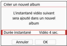 CANON 800D - Sélectionnez [Créer un nouvel album]. - 1