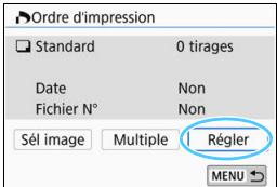CANON 800D - Sélectionnez [Ordre d'impression]. - 1