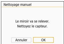 CANON 800D - Selectionnez [Nettoyage manuel]. - 1