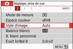 CANON 800D - Sélectionnez un onglet secondaire. - 1